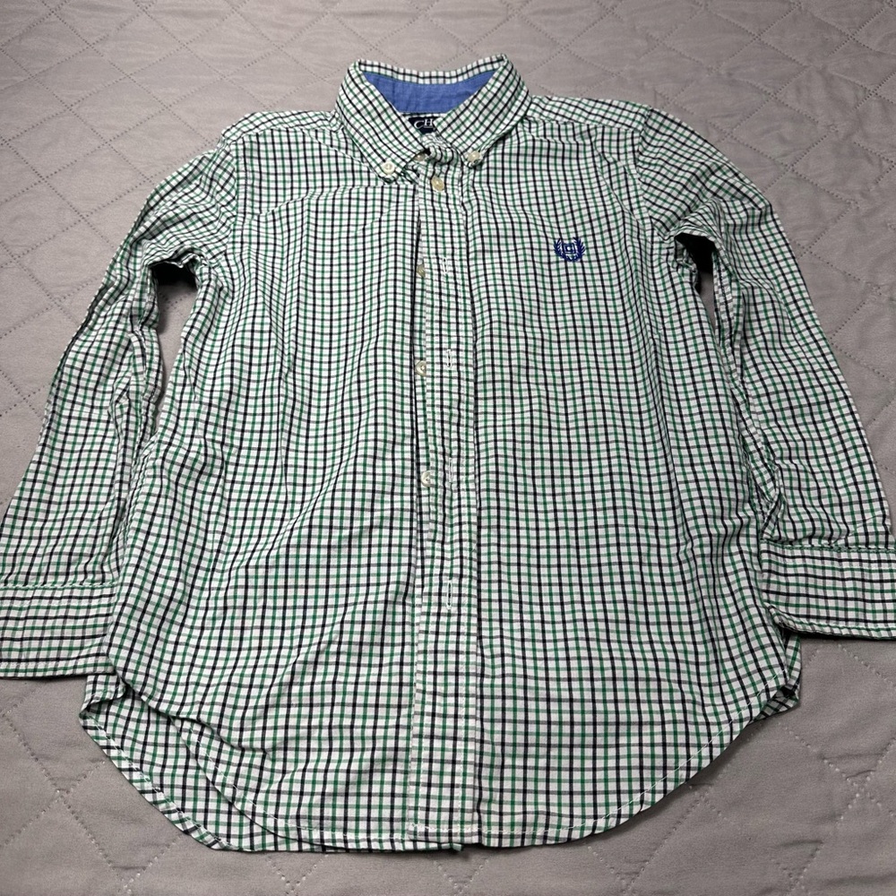Boys Green Checkered Shirt